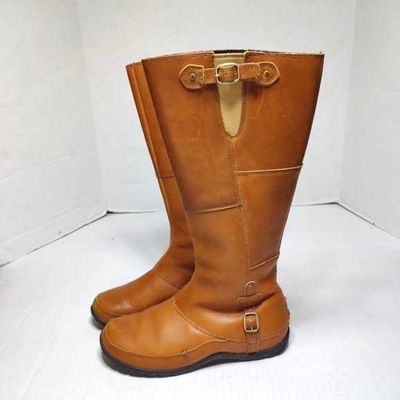 The North Face Womens Camryn Waterproof Tall Brown Leather Riding Boot Size 6 - Picture 1 of 10
